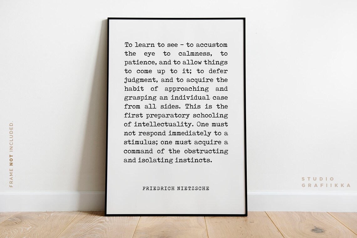 To Learn To See, Friedrich Nietzsche Quote Print - Image 2