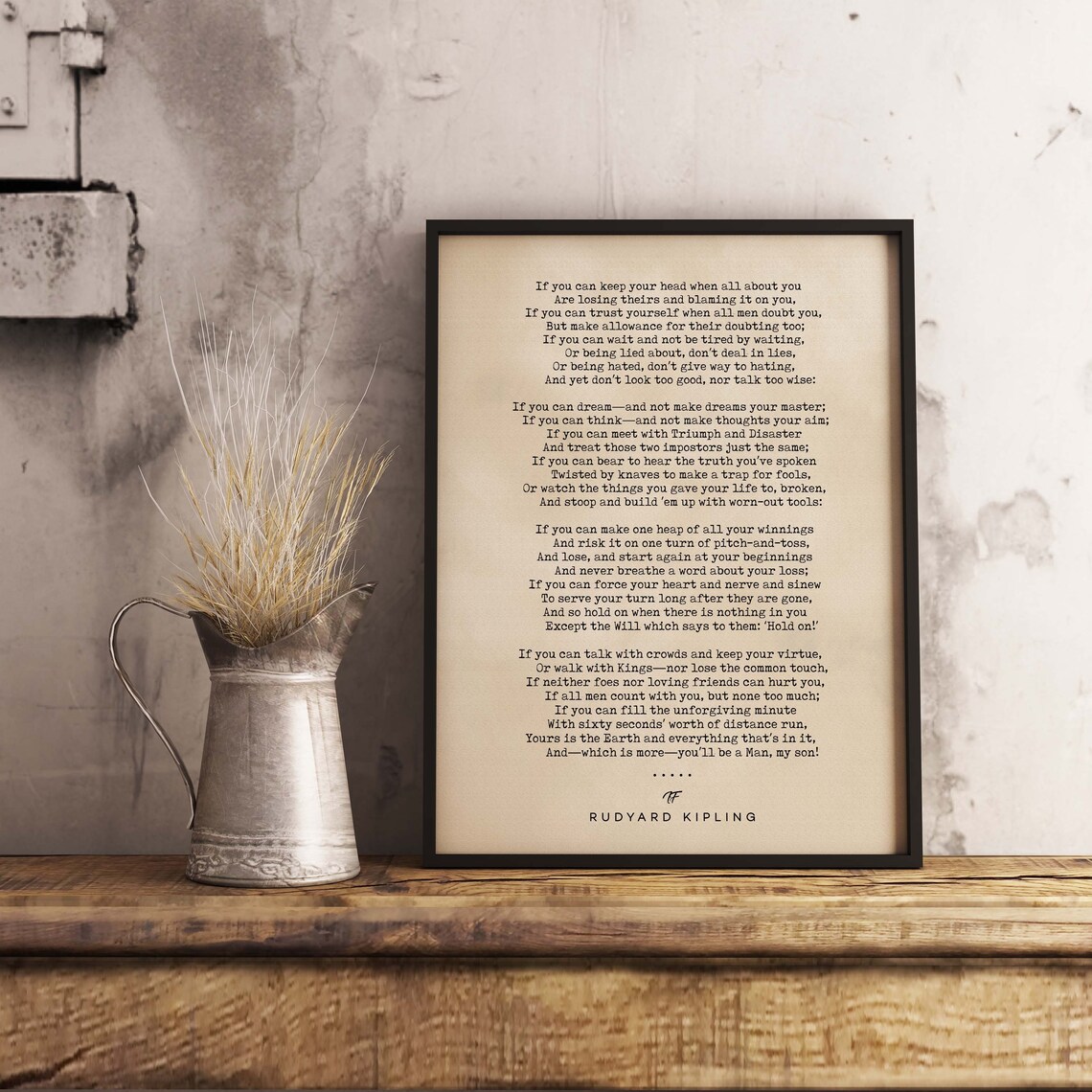 If By Rudyard Kipling, Motivational Literary Poster - Image 3