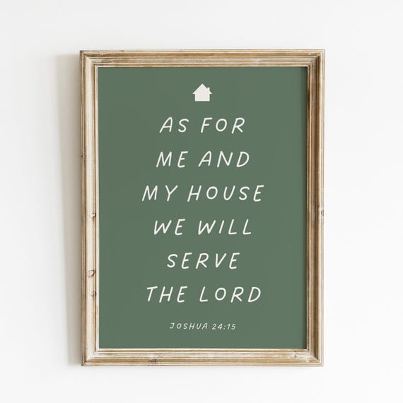 Joshua 2415 Christian Wall Art Bible Verse Wall Art Wall Art Quote Pink Preppy Room Decor Aesthetic Art Trendy Apartment Decor