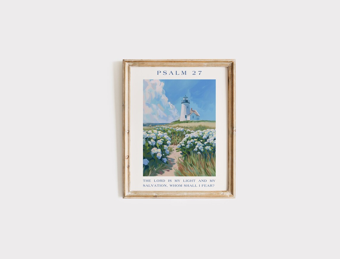 Psalm 27 Lighthouse Christian Art Print, Matisse-Inspired - Image 4