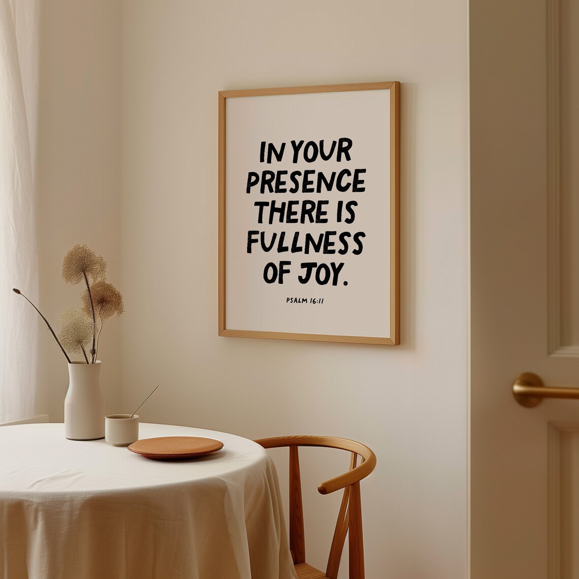 In Your Presence There Is Fullness Of Joy Psalm 16 11 Black Bold Typography Wall Art - Image 4
