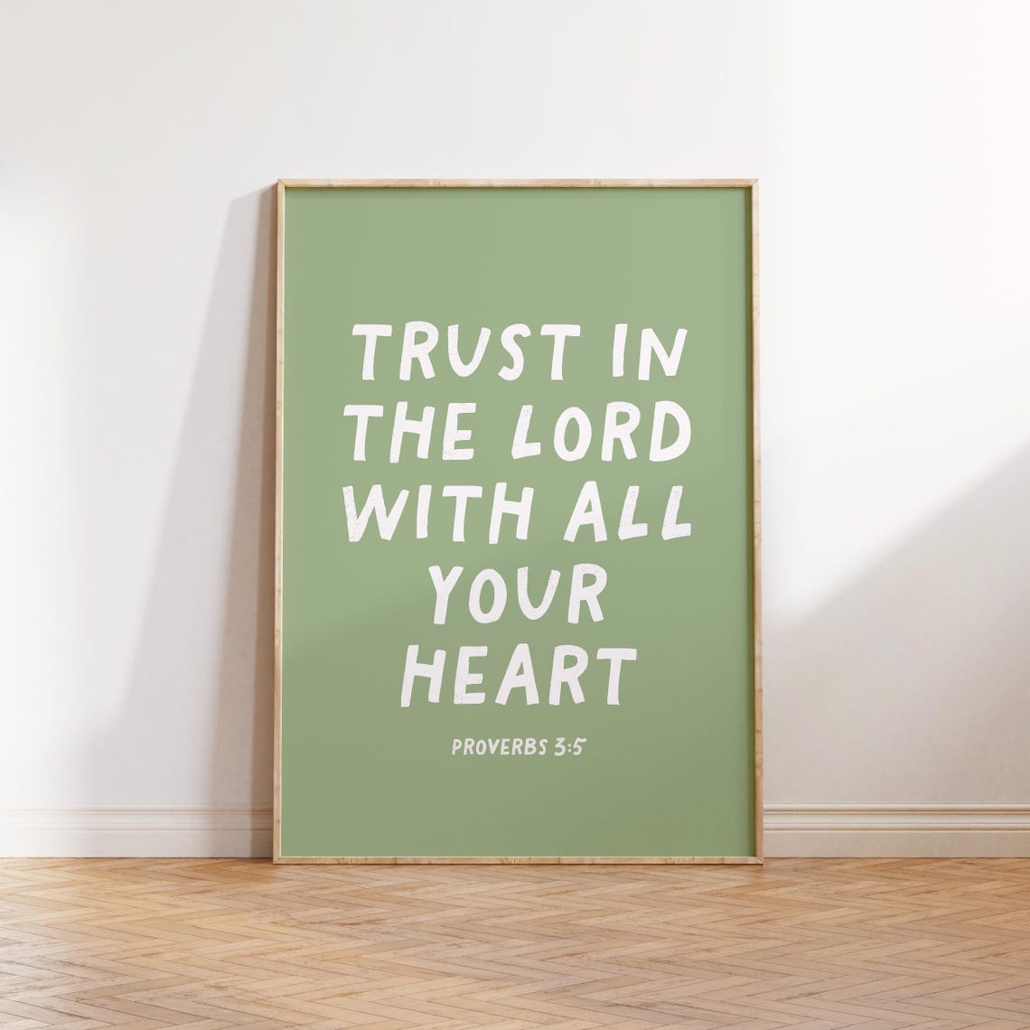 Trust in the Lord With All Your Heart Proverbs 3:5 Sage Poster - Image 4