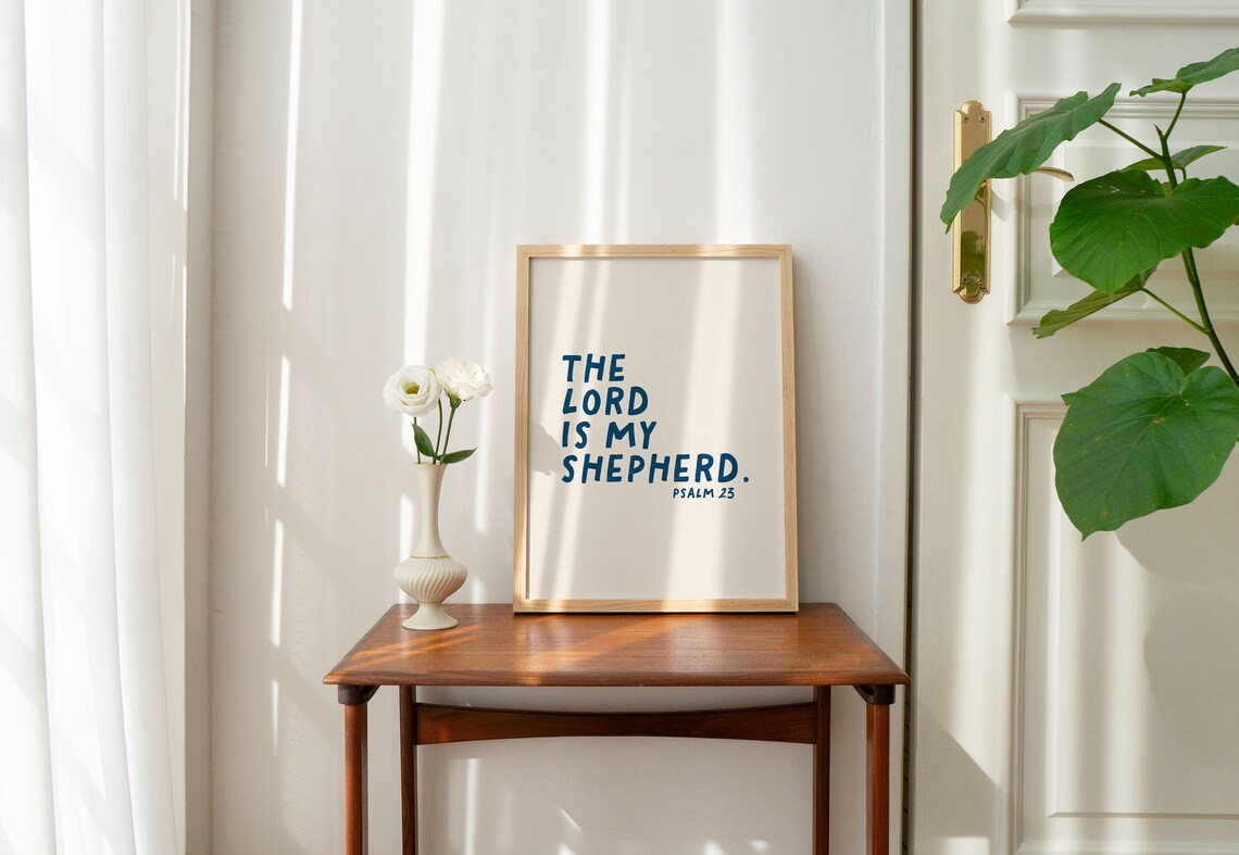 Psalm 23 Minimalist Christian Art Print, Bible Verse - Image 3