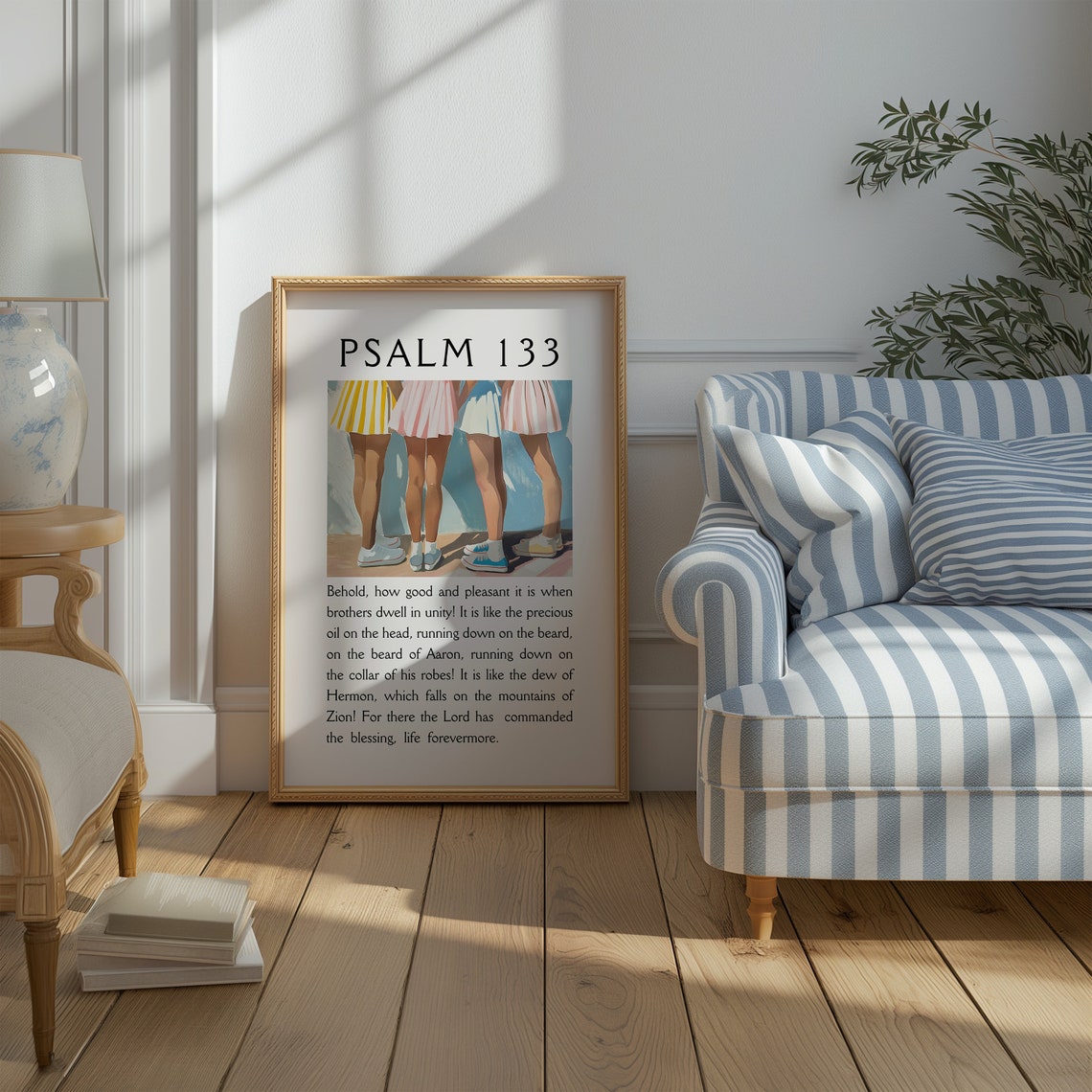 Psalm 133 Friendship Unity Painting Striped Skirt Girls Poster - Image 4
