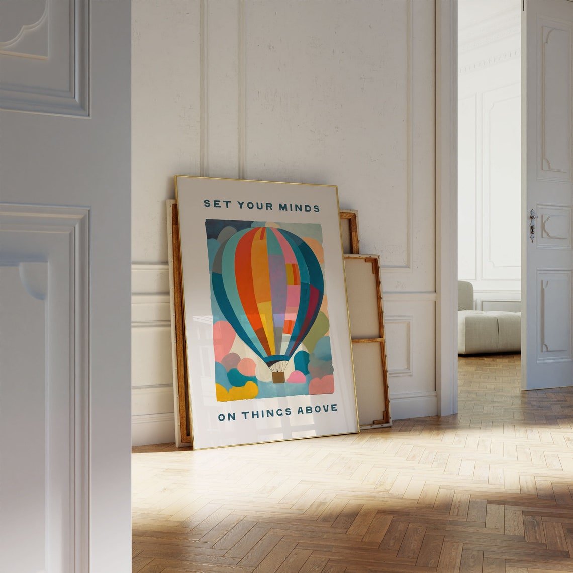 Set Your Minds on Things Above Hot Air Balloon Scripture Poster - Image 3