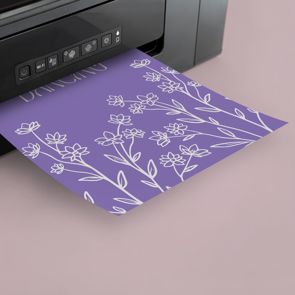 You Turn Mourning to Dancing Purple Wildflower Line Art Poster - Image 4
