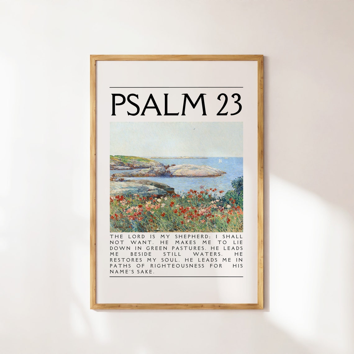 Psalm 23 The Lord Is My Shepherd Serene Coastal Landscape Poster - Image 4