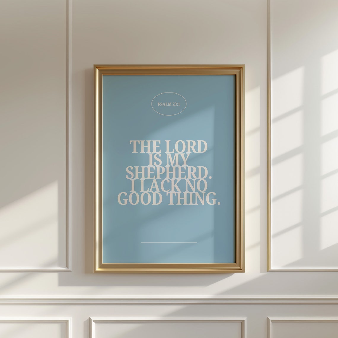 Psalm 23:1 The Lord Is My Shepherd Sky Blue Minimalist Poster - Image 4
