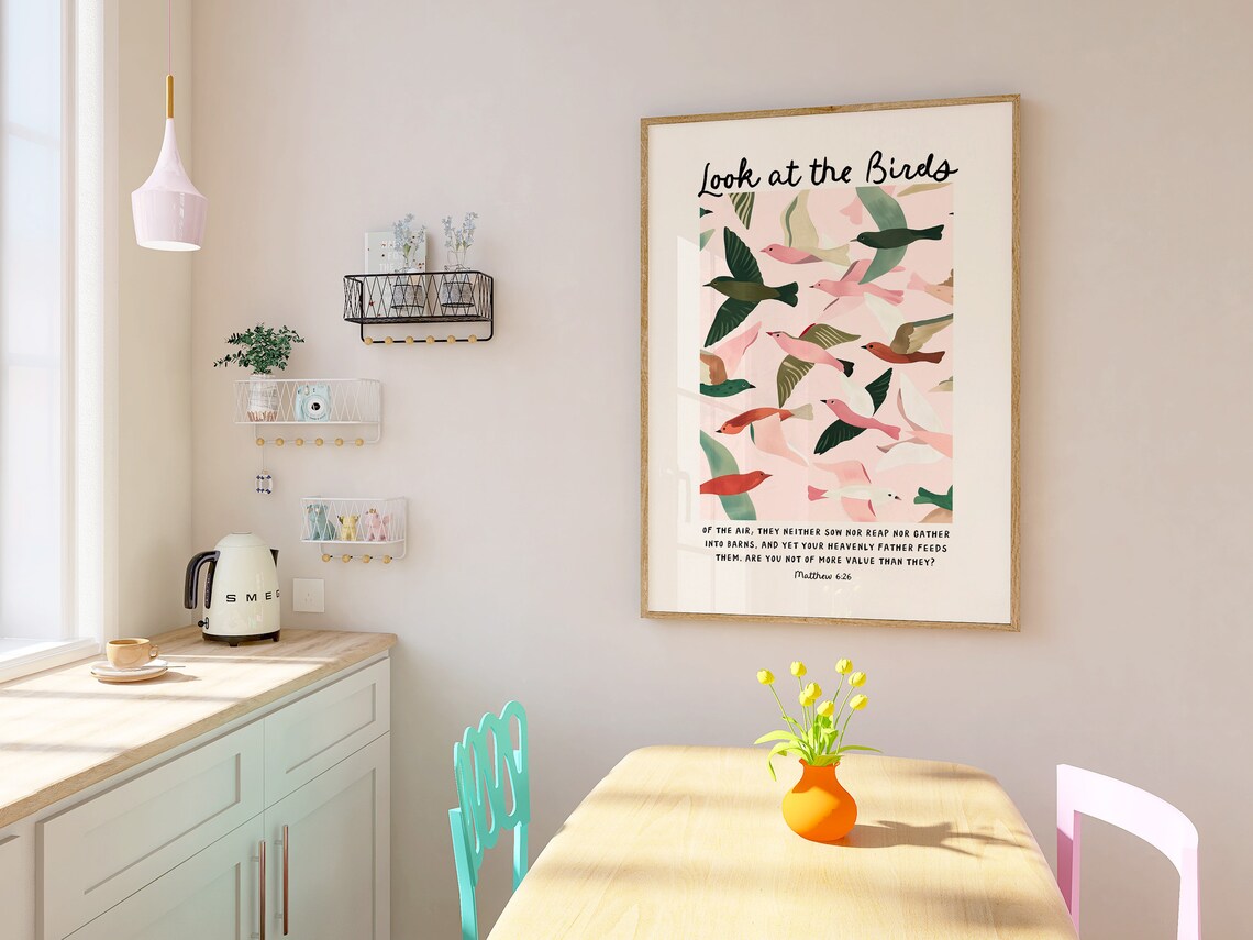 Matthew 6 Look at the Birds of the Air Poster - Image 4