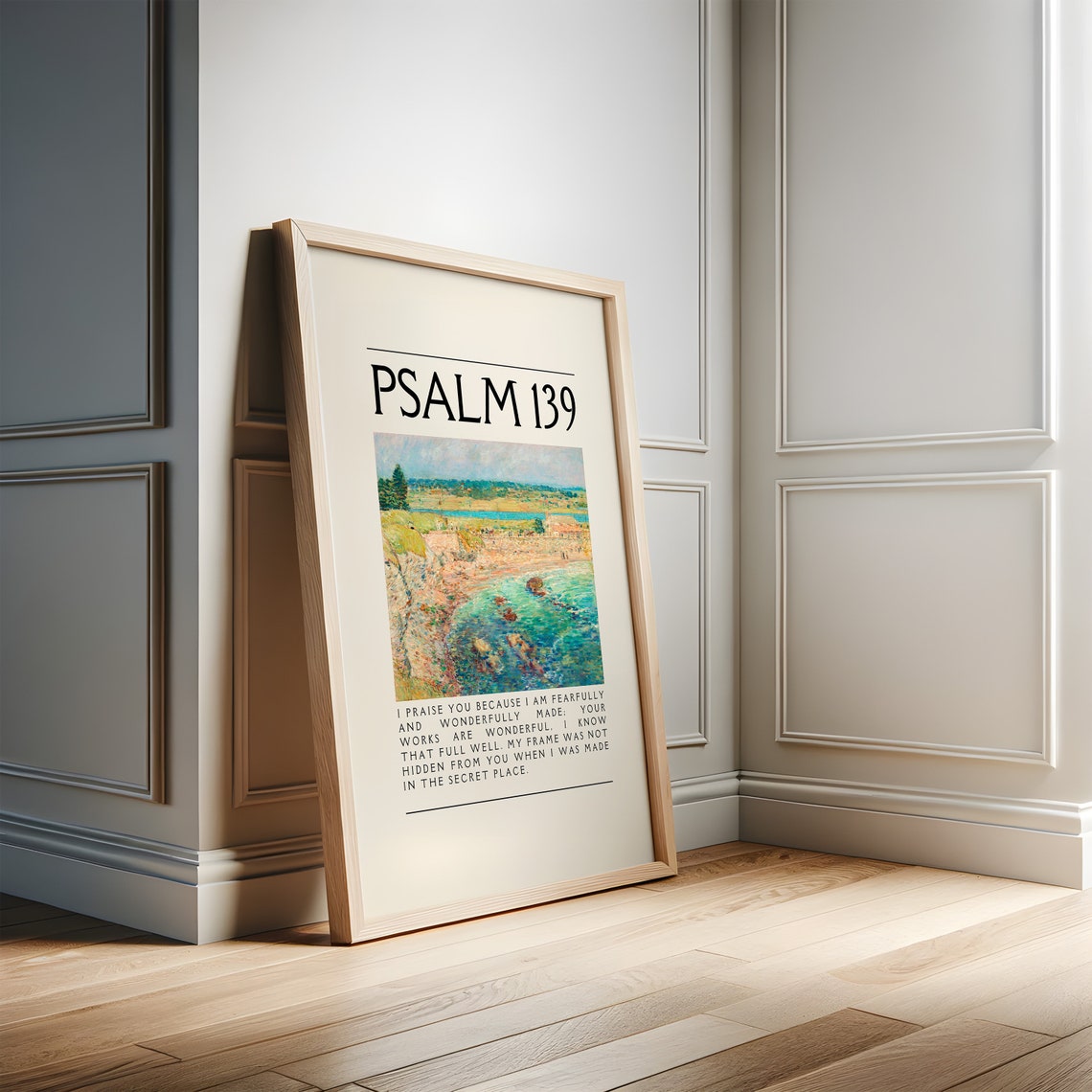Psalm 139 Fearfully and Wonderfully Made Impressionist Coast Poster - Image 3