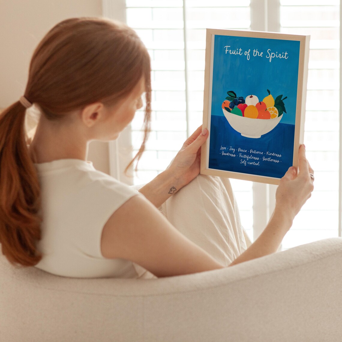 Fruit Of The Spirit Painted Fruit Bowl Colorful Kitchen Art Poster - Image 3