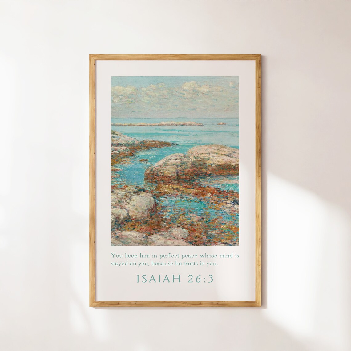Christian Scripture Gallery Set of Six Vintage Coastal Bible Verse Wall Art - Image 4