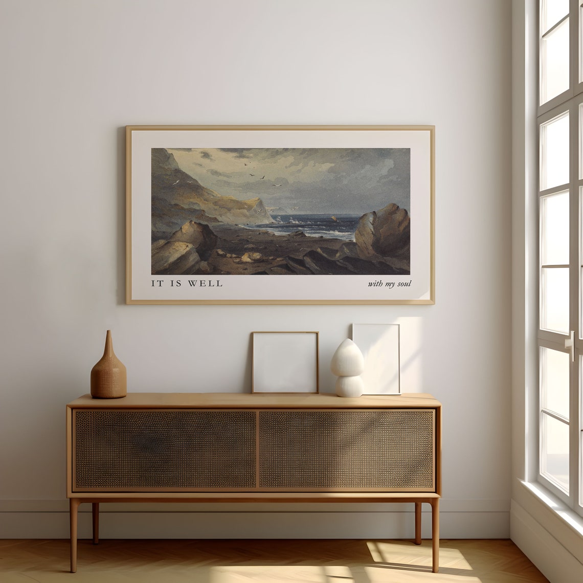It Is Well With My Soul Vintage Coastal Seascape Hymn Poster - Image 4