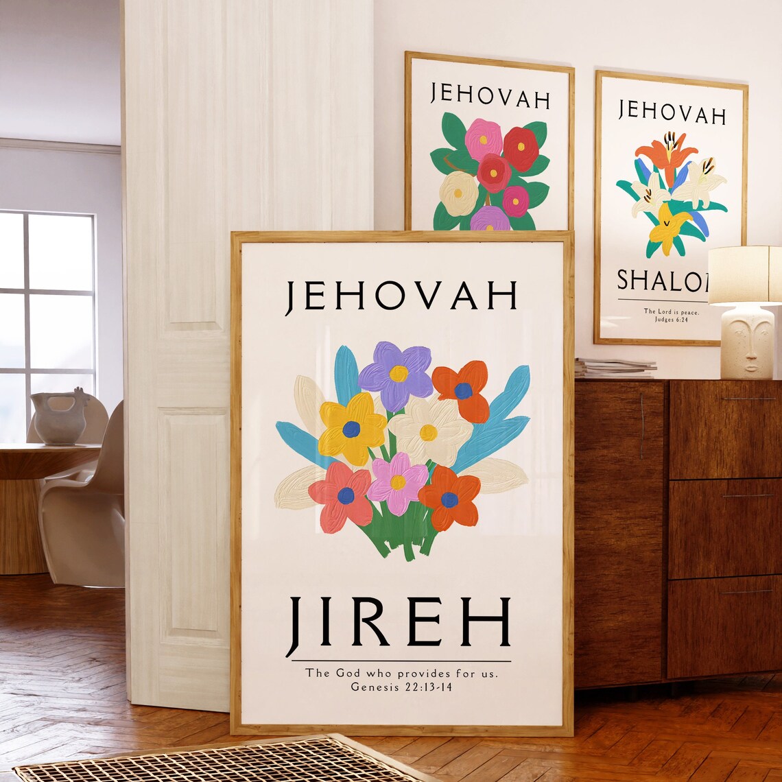 Jehovah Jireh The God Who Provides Genesis 22 Bold Floral Print