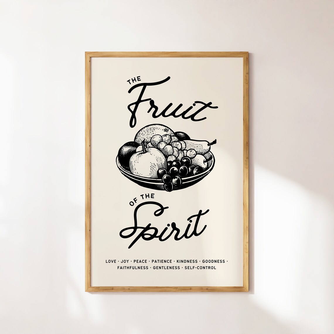 The Fruit Of The Spirit Vintage Engraved Fruit Bowl Bible Wall Art - Image 4