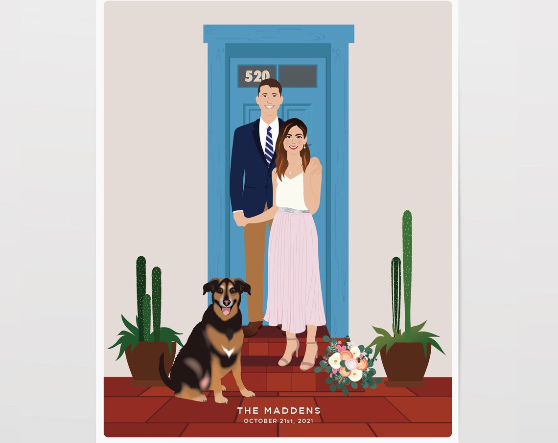 Custom Family Portrait, Personalized Art Print