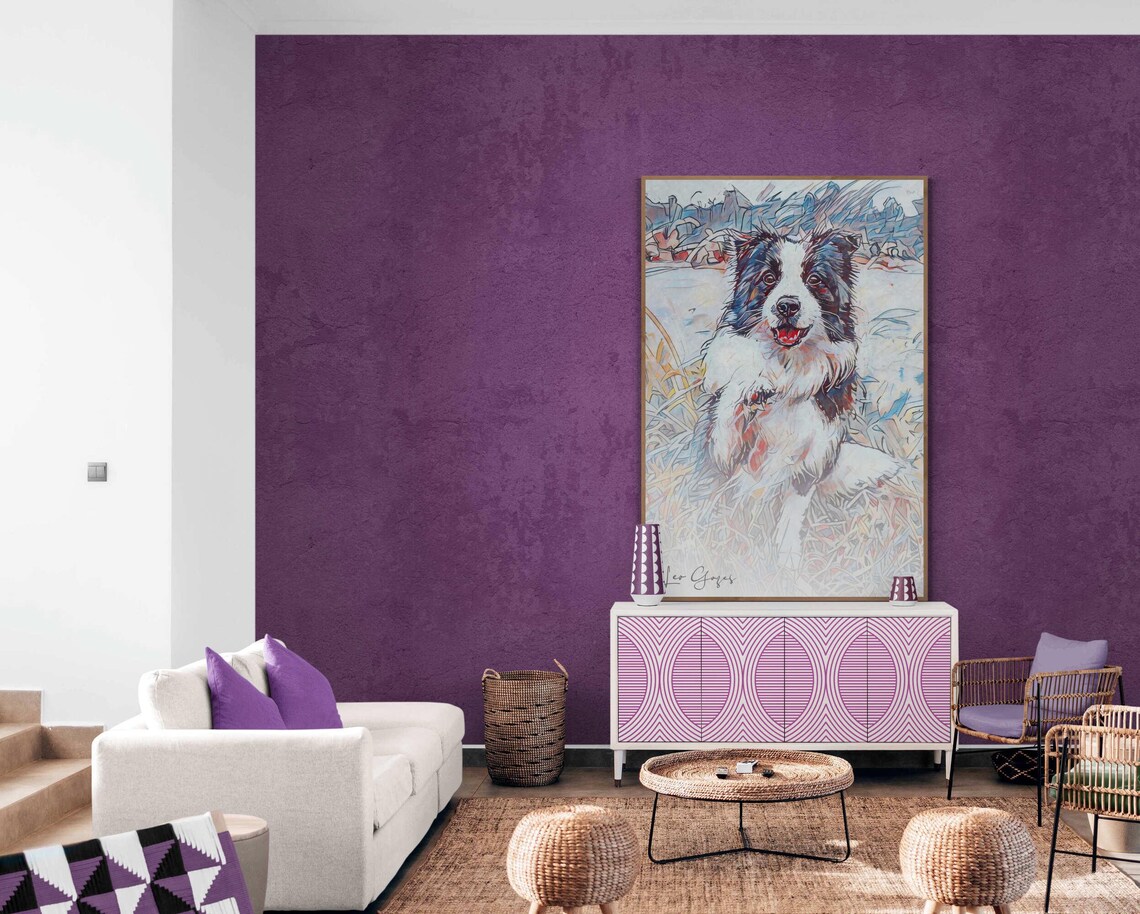 Border Collie Puppy in the Snow Watercolor Dog Portrait Print - Image 5
