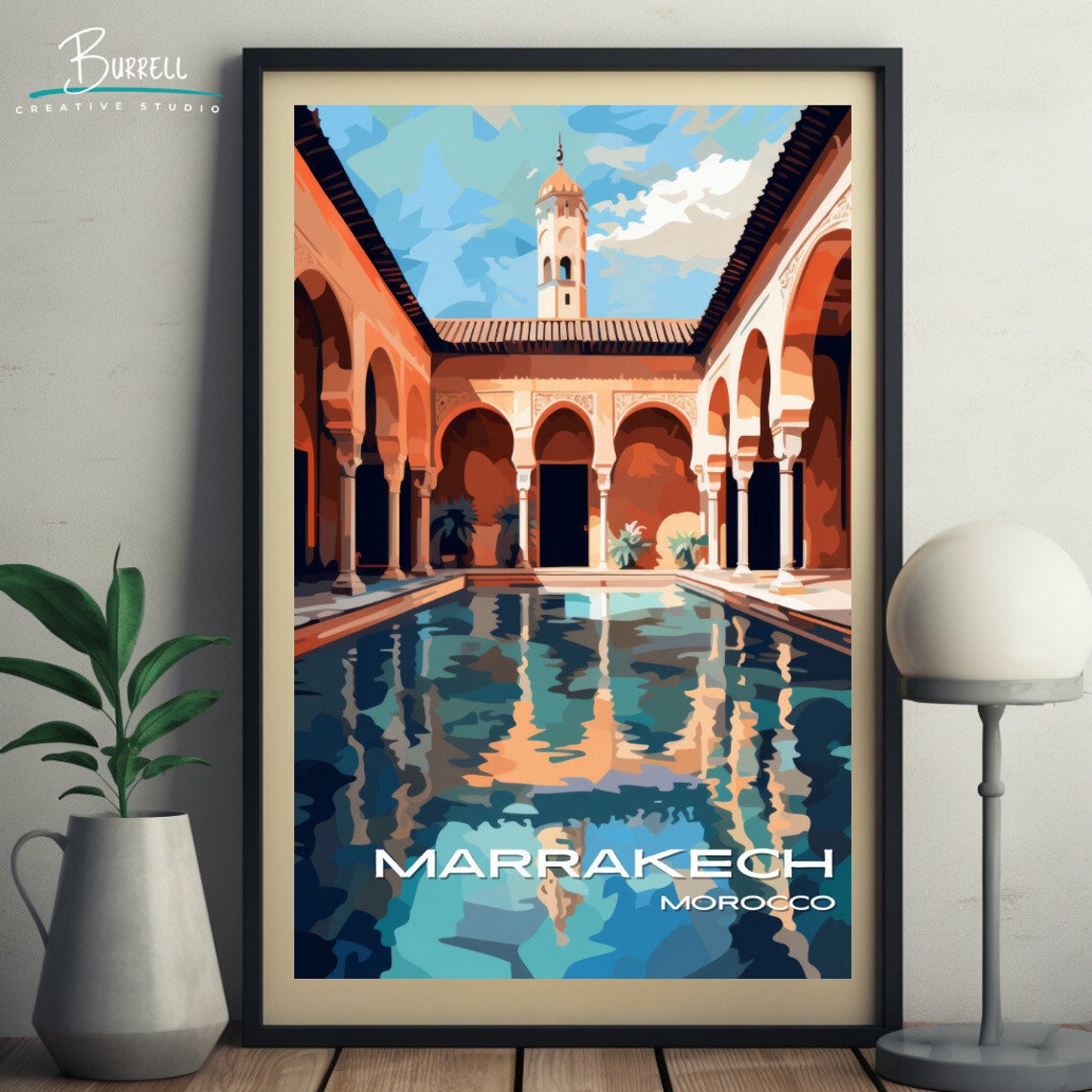 Marrakech Morocco Architecture Travel Poster Wall Art Poster Print - Image 5