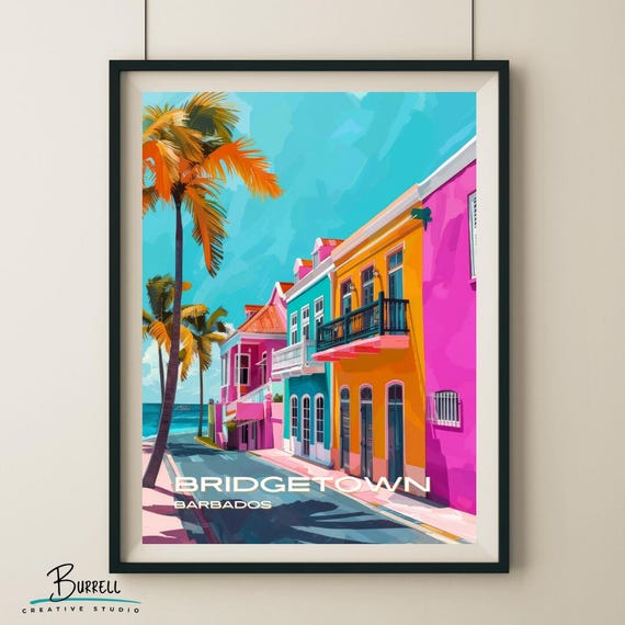 Bridgetown Barbados Relaxing Scenery Travel Poster Wall Art Poster Print