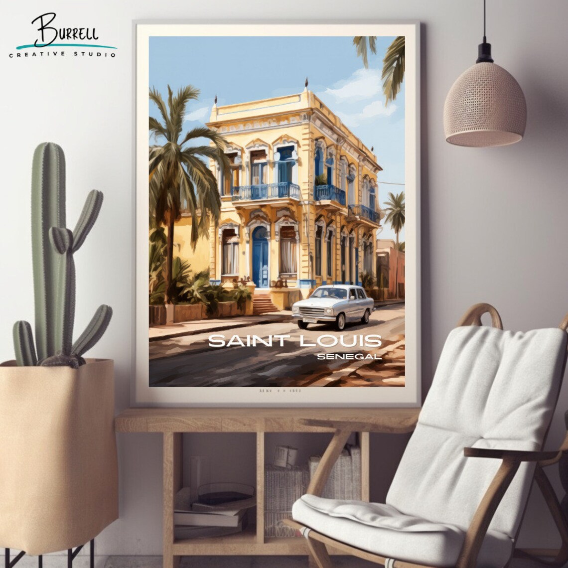 Saint Louis Senegal Colonial Architecture Travel Poster - Image 2