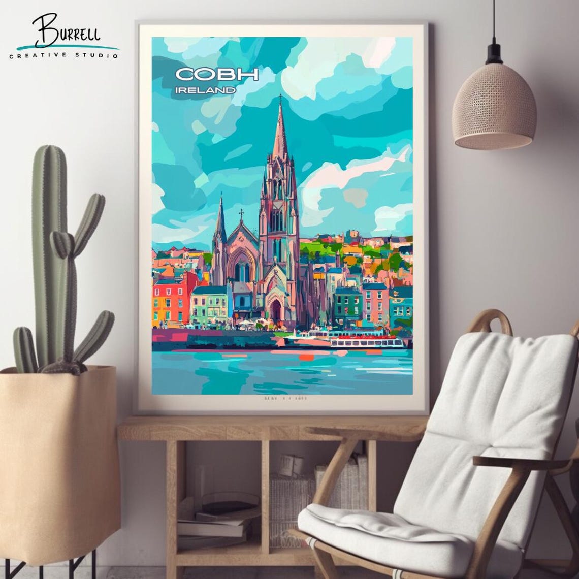 Cobh Ireland St Colman Cathedral Harbor Front Gothic Spire Poster - Image 2