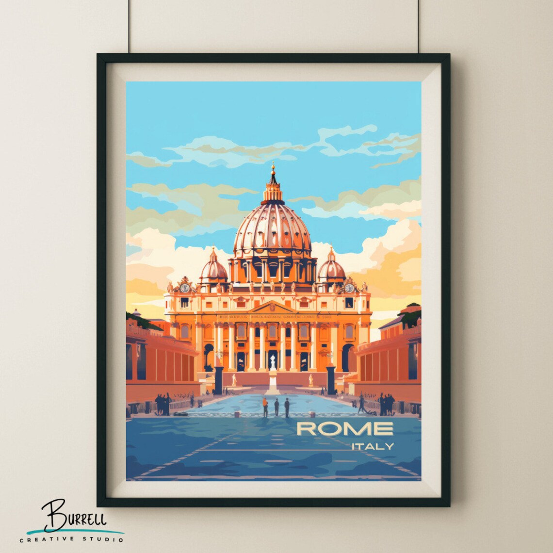 Rome Italy Saint Peters Basilica Dome St Peters Square Poster