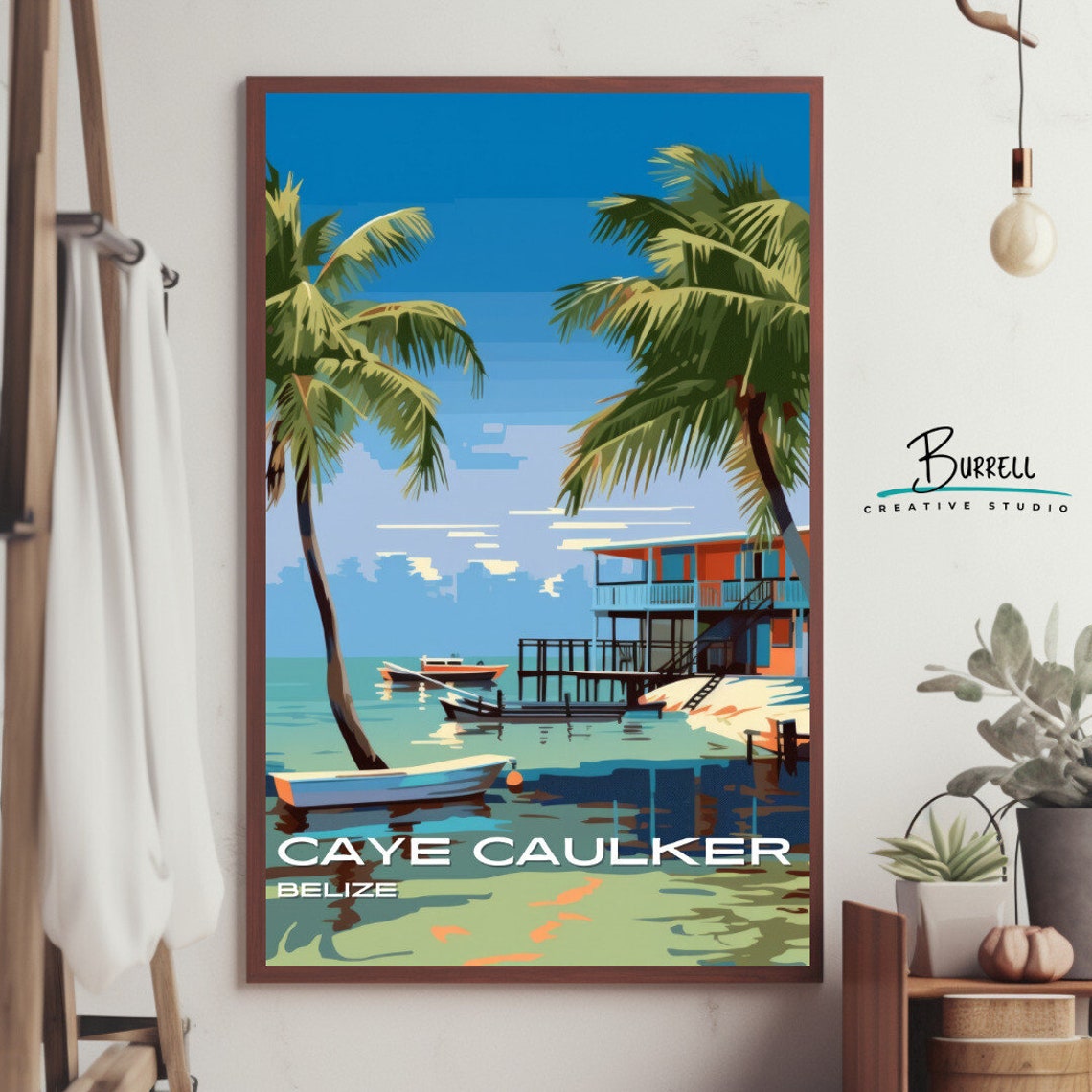 Caye Caulker Belize Beach Travel Poster Wall Art Poster Print - Image 4
