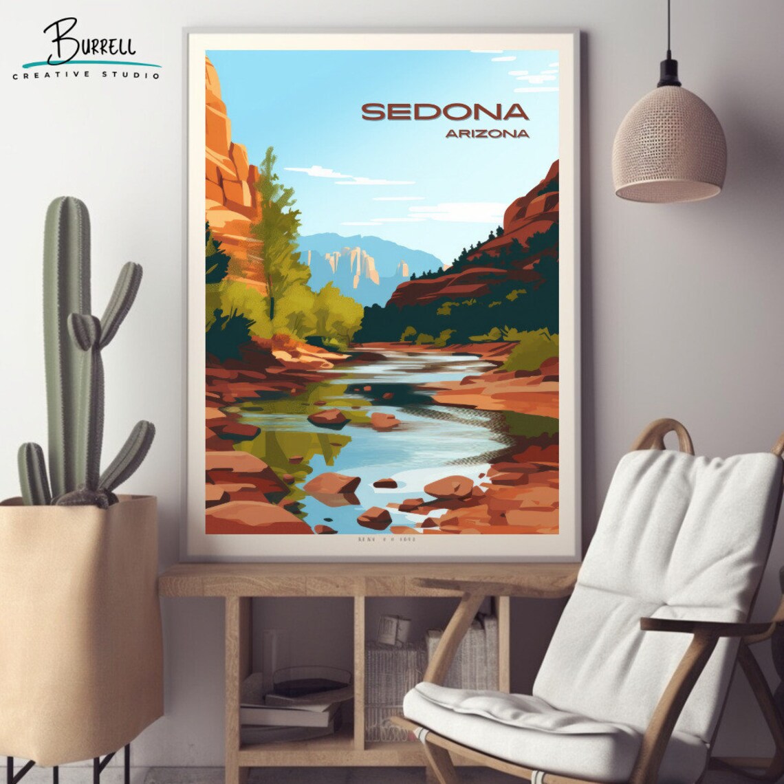 Sedona Arizona Slide Rock Canyon Creek Vintage Scenery Poster - Image 2