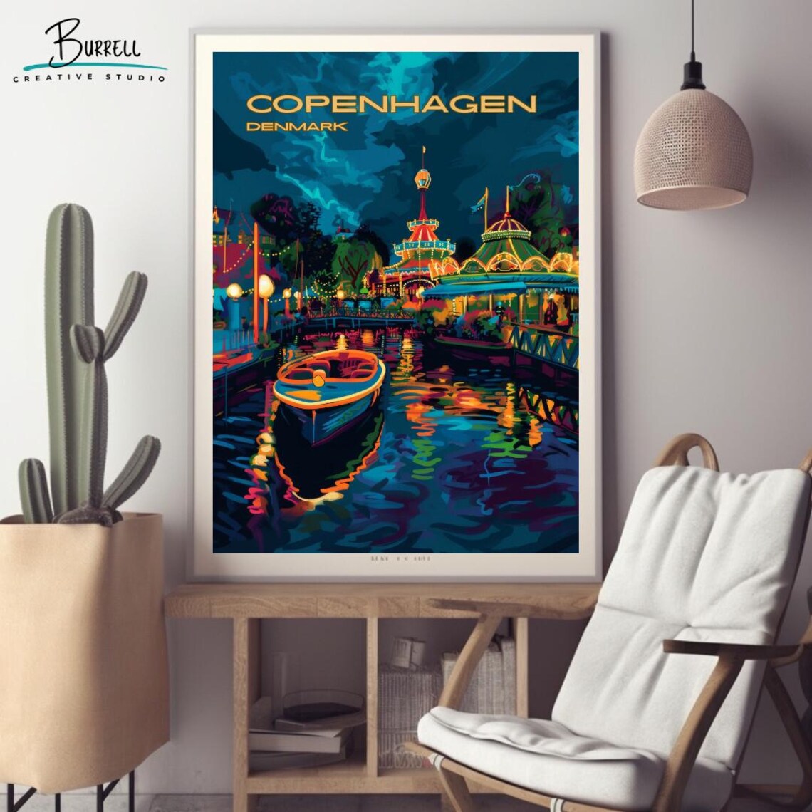 Copenhagen Denmark Tivoli Garden Travel Poster