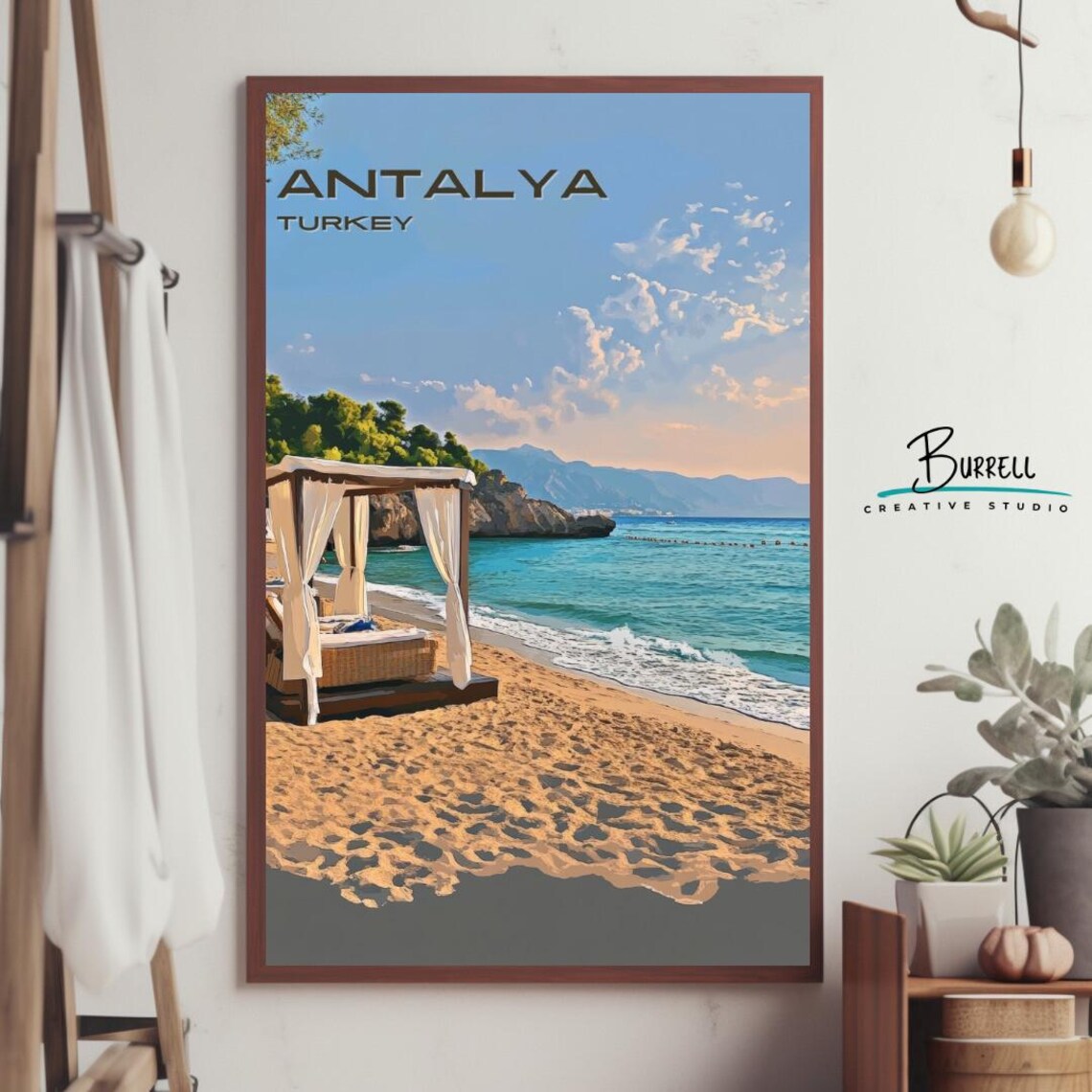 Antalya Turkiye Lara Beach Travel Poster - Image 4