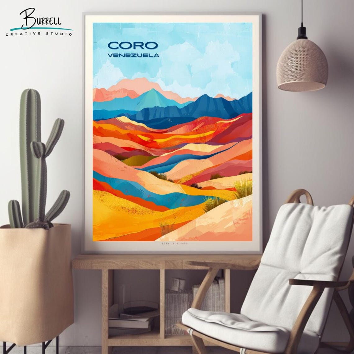 Coro Venezuela Dunes Desert National Park Colorful Travel Poster - Image 2