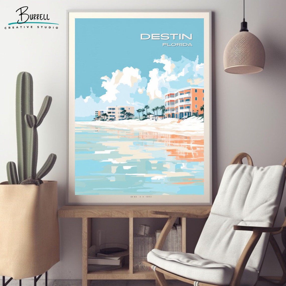 Destin Florida Crystal Sands White Beach Emerald Coast Resort Poster - Image 2