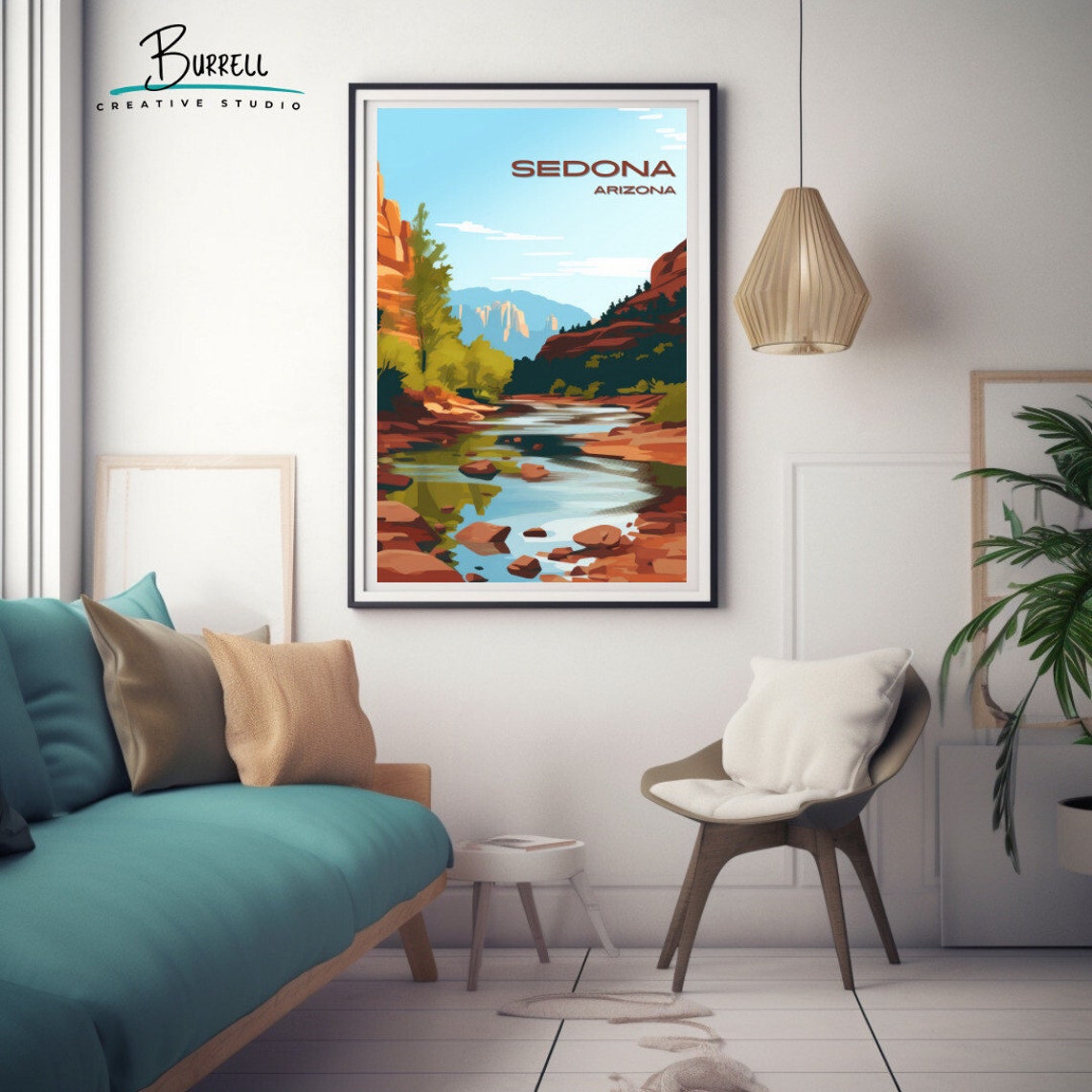 Sedona Arizona Slide Rock Canyon Creek Vintage Scenery Poster - Image 3