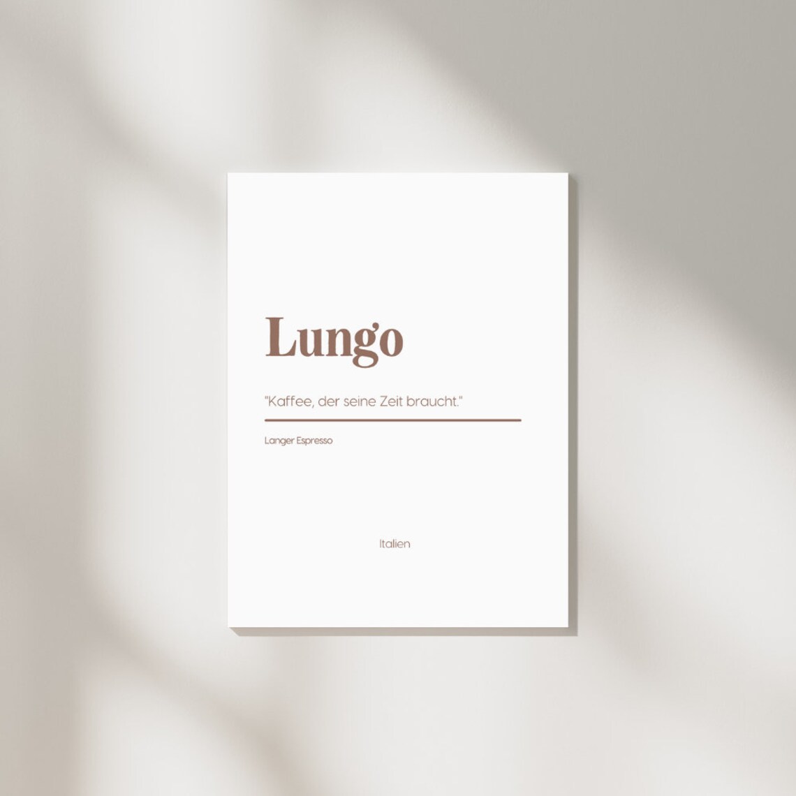 Lungo Coffee, Minimalist Poster