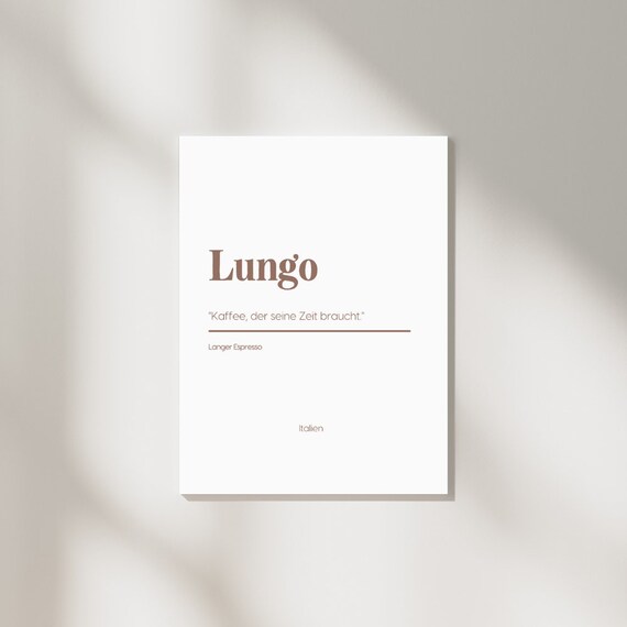 Lungo Coffee, Minimalist Poster