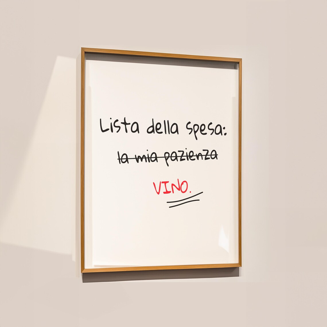 Wine Art, Italian Humor Minimalist Kitchen Decor