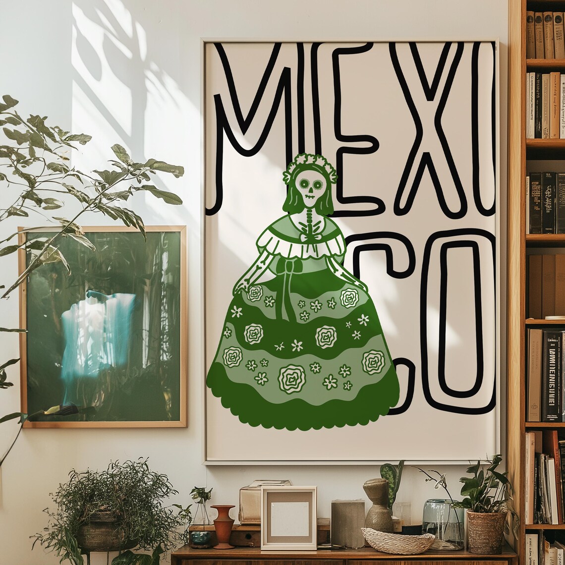 Mexico Catrina Mexican Folk Art, Minimalist Print