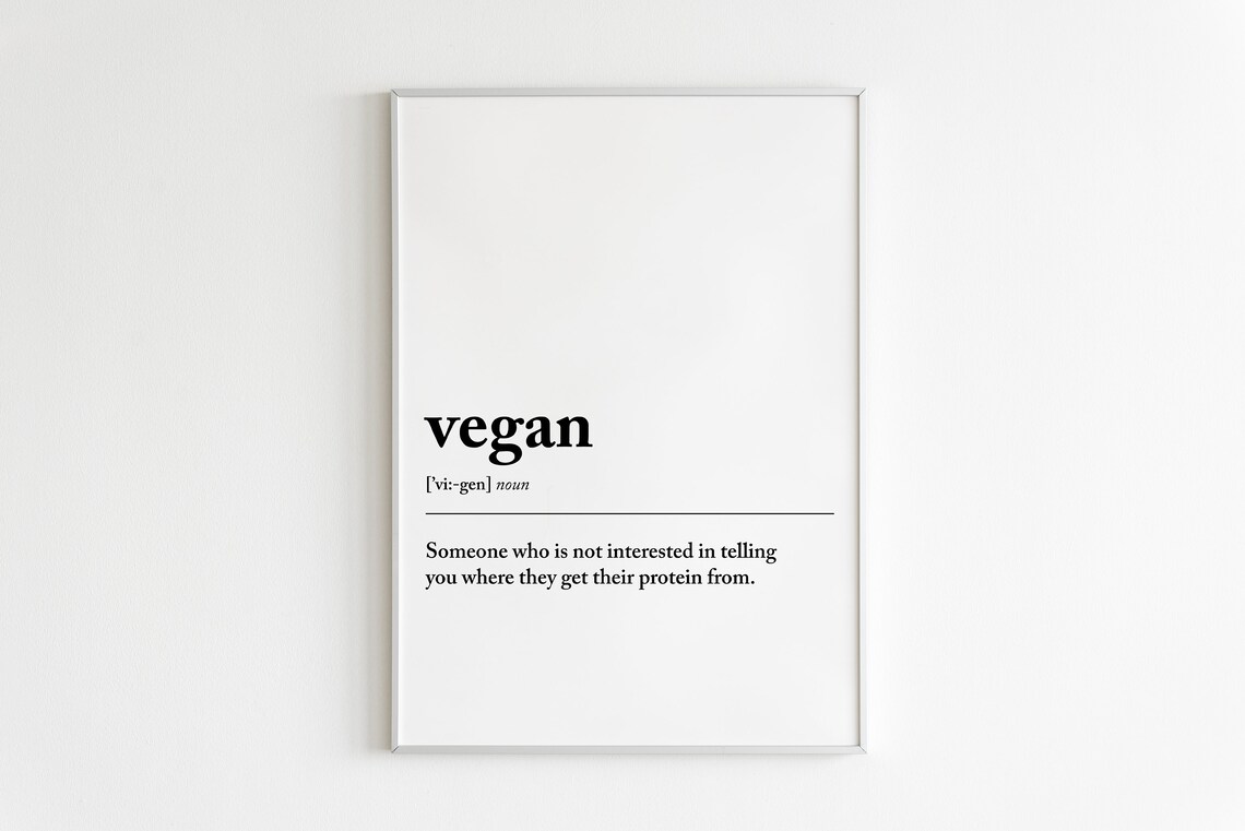 Vegan Definition Funny Quote, Minimalist Typography Poster - Image 2