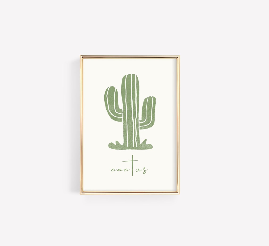 Mexican Desert Art Print Minimal Sketch Poster Sage Green Wall Art Housewarming Gift Birthday Wall Decor - Image 2