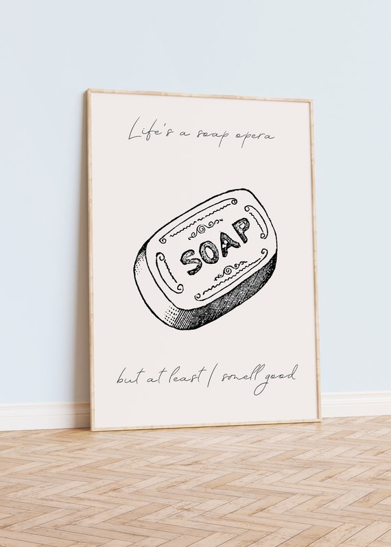Vintage Soap Bathroom Decor, Toilet Humor Poster