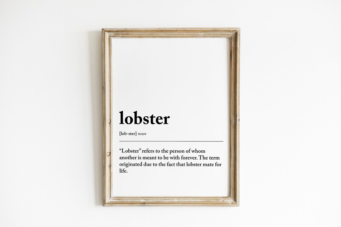Lobster Definition, Romantic Love Art Print