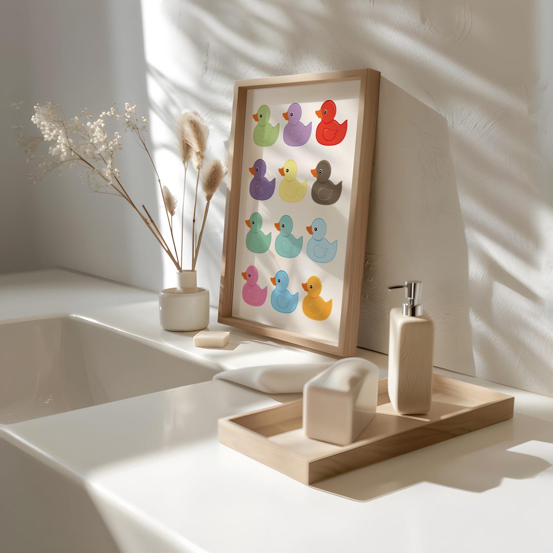 Colorful Rubber Duck Poster, Modern Bathroom Decor - Image 2