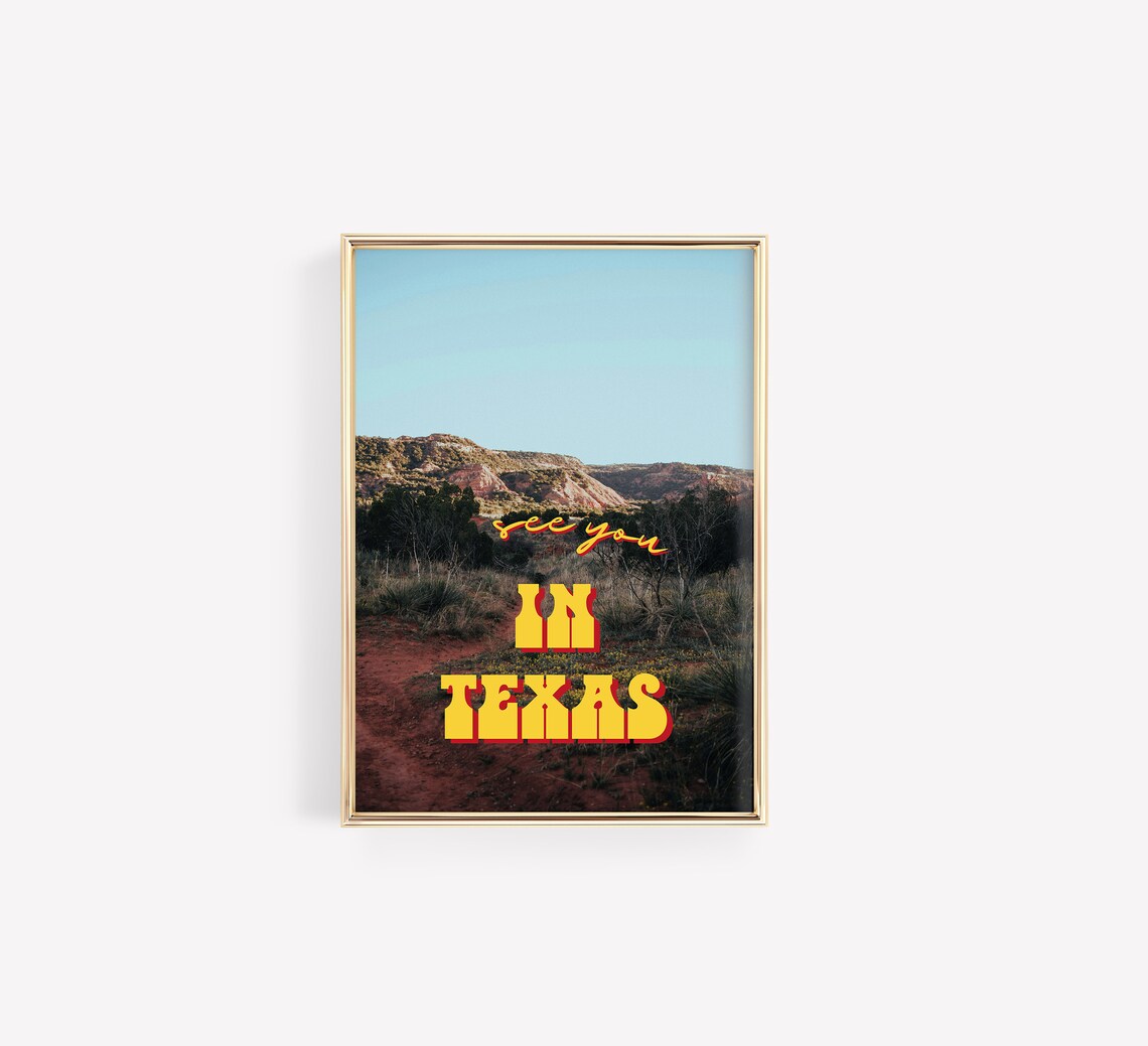 Texas Western Cowboy Landscape Poster Print - Image 2