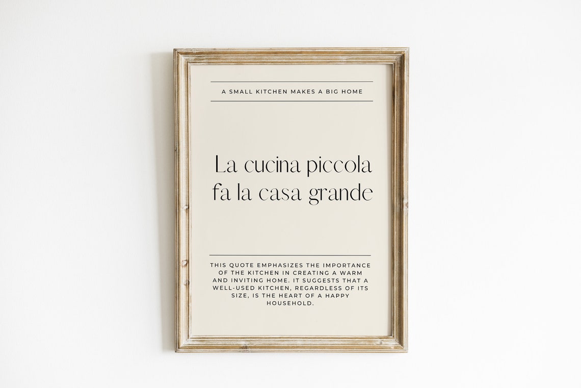 La Cucina Piccola Fa La Casa Grande Art Print - Image 2