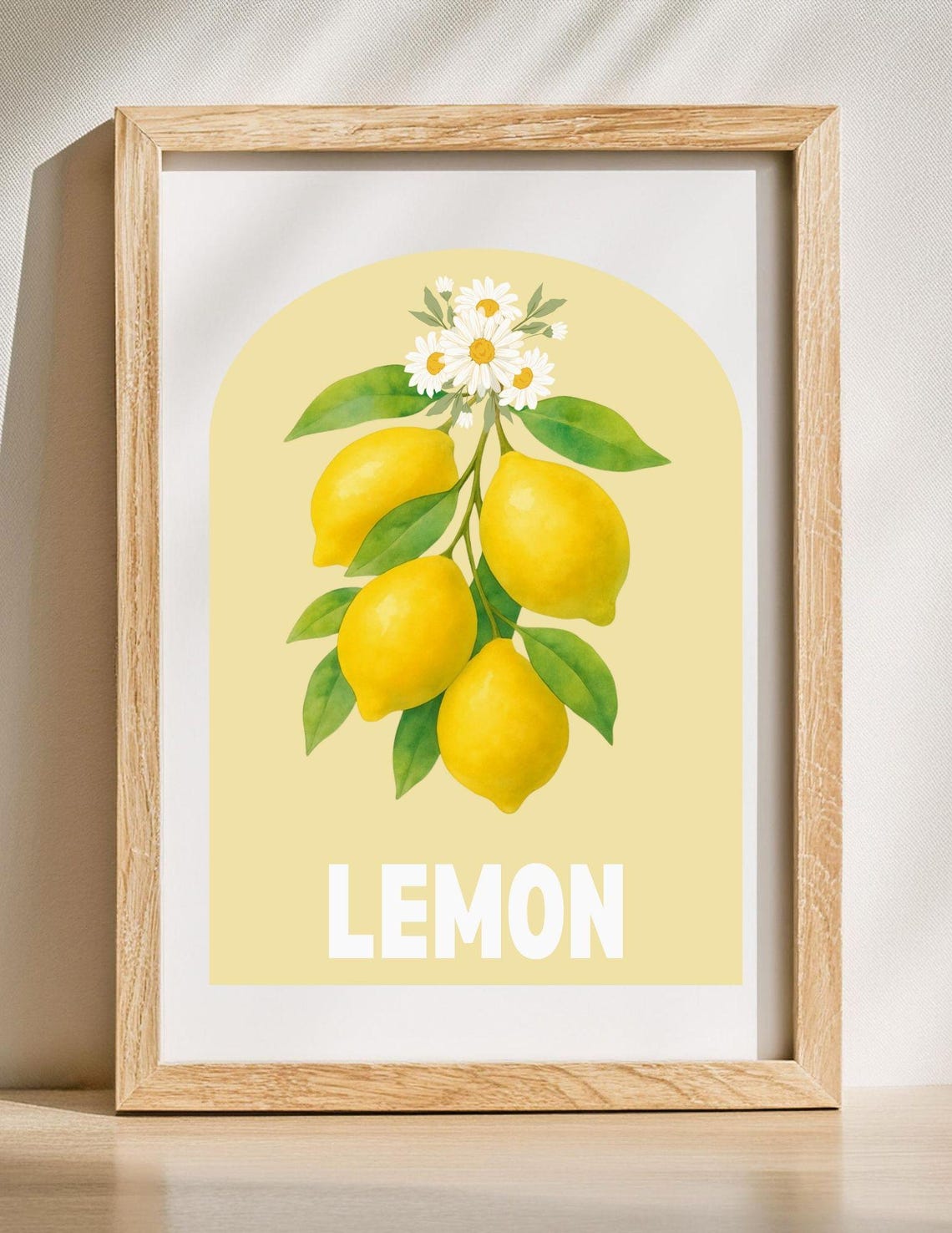 Lemon Kitchen Wall Art Boho Citrus Print