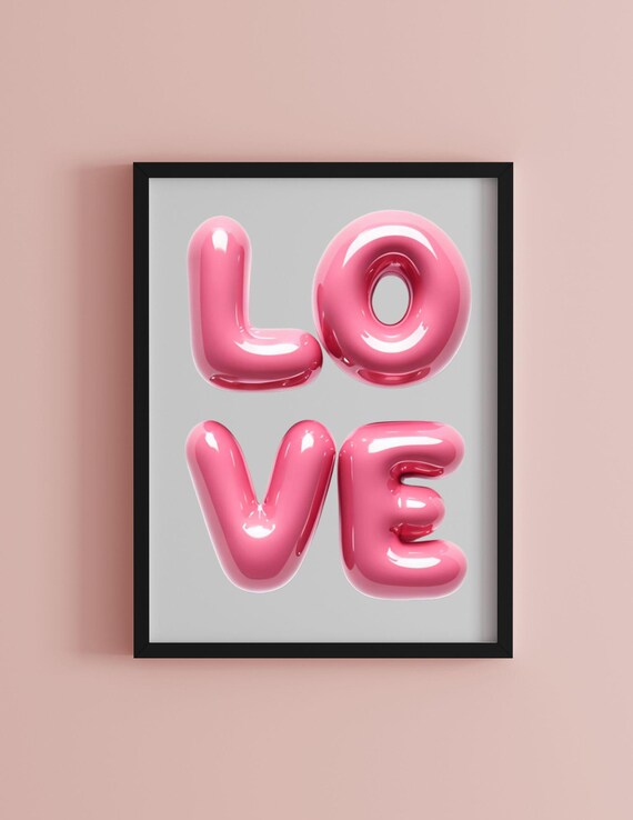 Bubble Love Print Minimalist Positive Mental Health Art