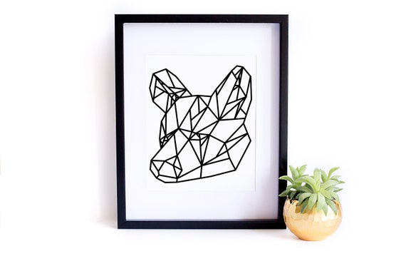 Geometric Bear Print Bear Bear Wall Art Print Wall Art Print Minimalist Art Minimalist Print