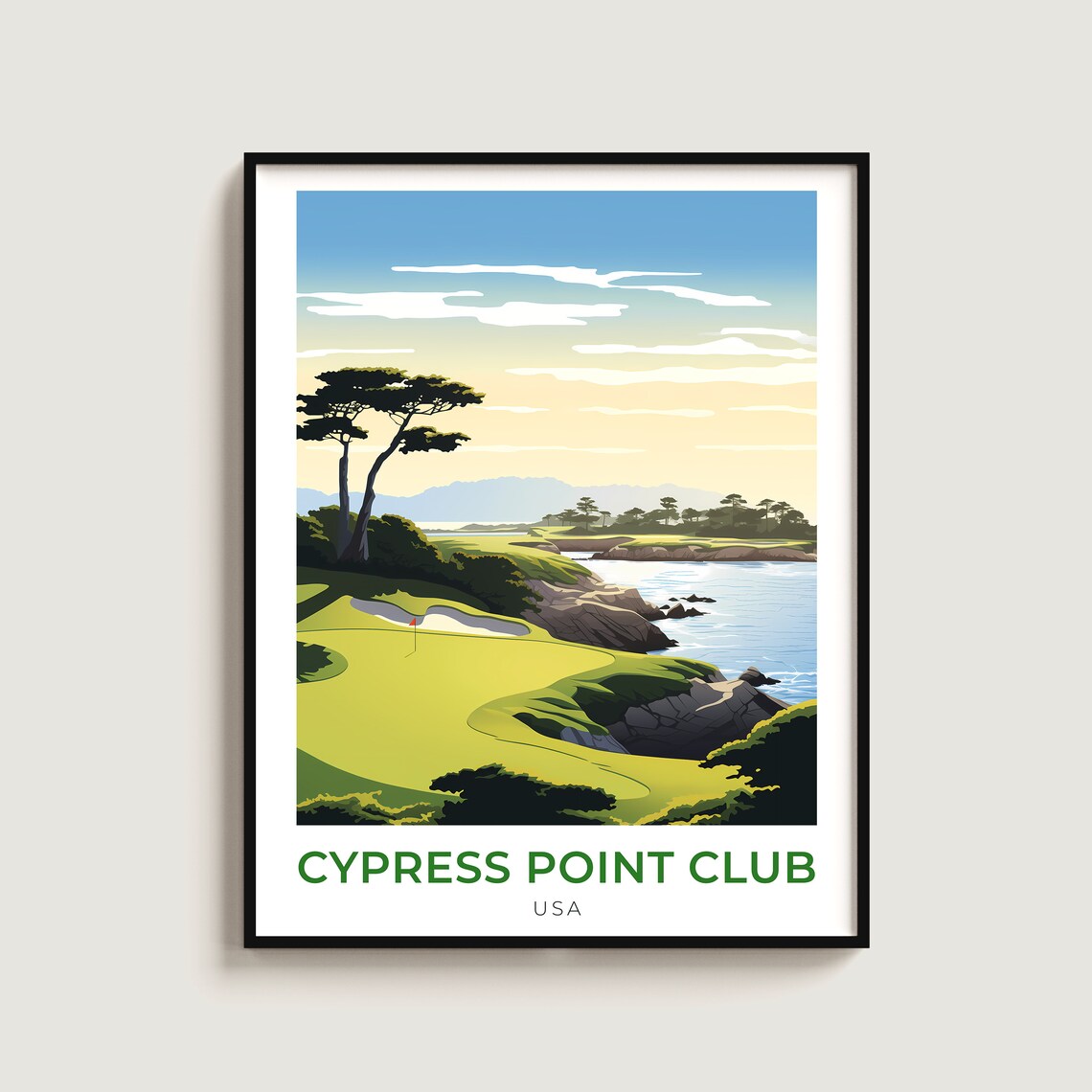 Cypress Point Club California Seaside Golf Course Cliff Travel Poster