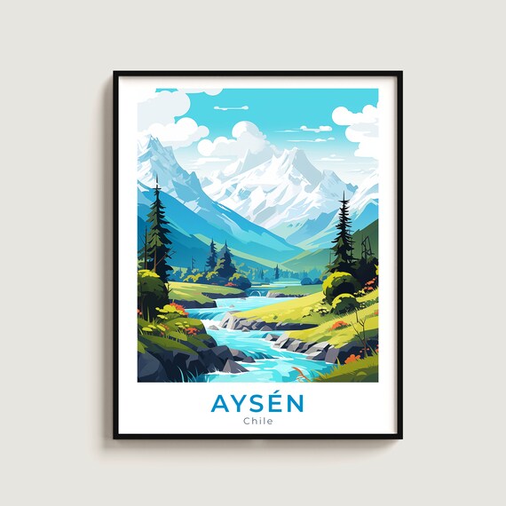Aysn Travel Print Wall Art Gift Chile Poster Home Decor Lovers Hanging
