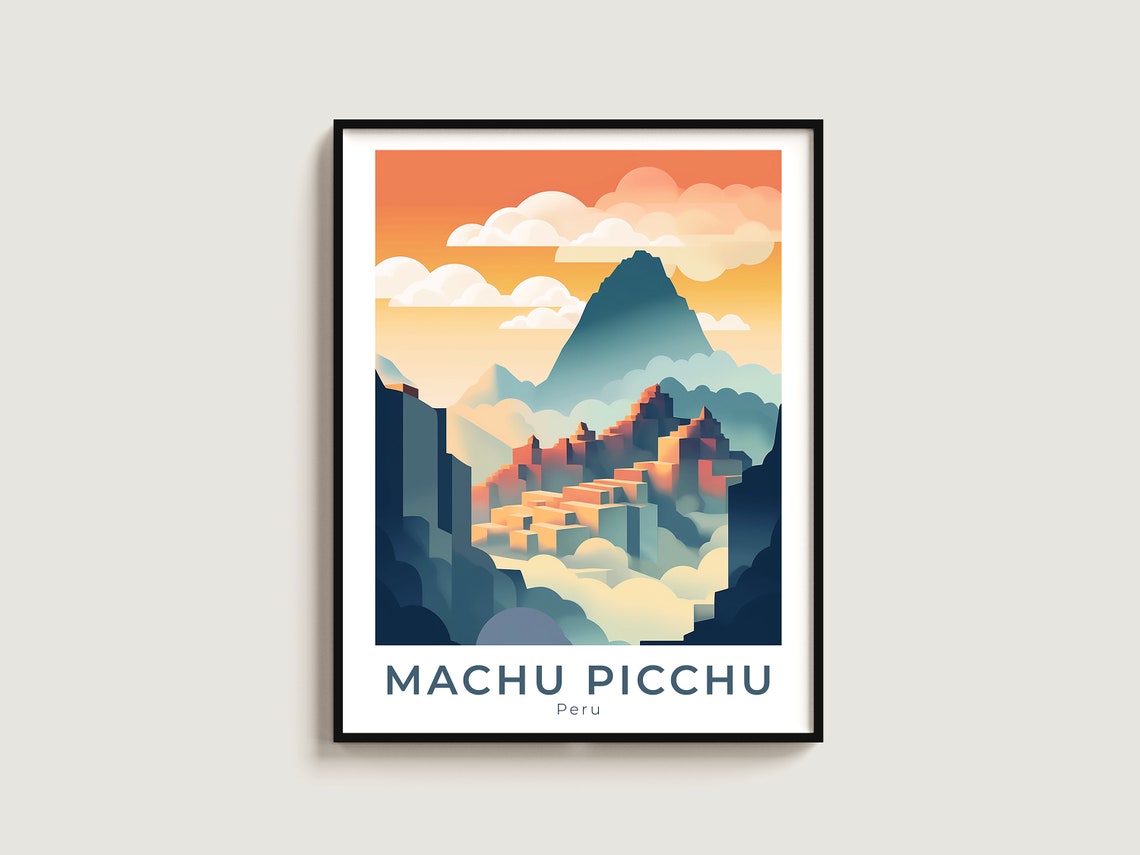 Machu Picchu Peru Misty Cloud Forest Mountain Citadel Poster